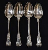 Two pairs of Scottish Kings pattern serving spoons