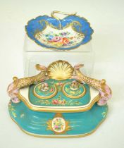 19th century ceramic inkstand and Le Tallec dish (2)