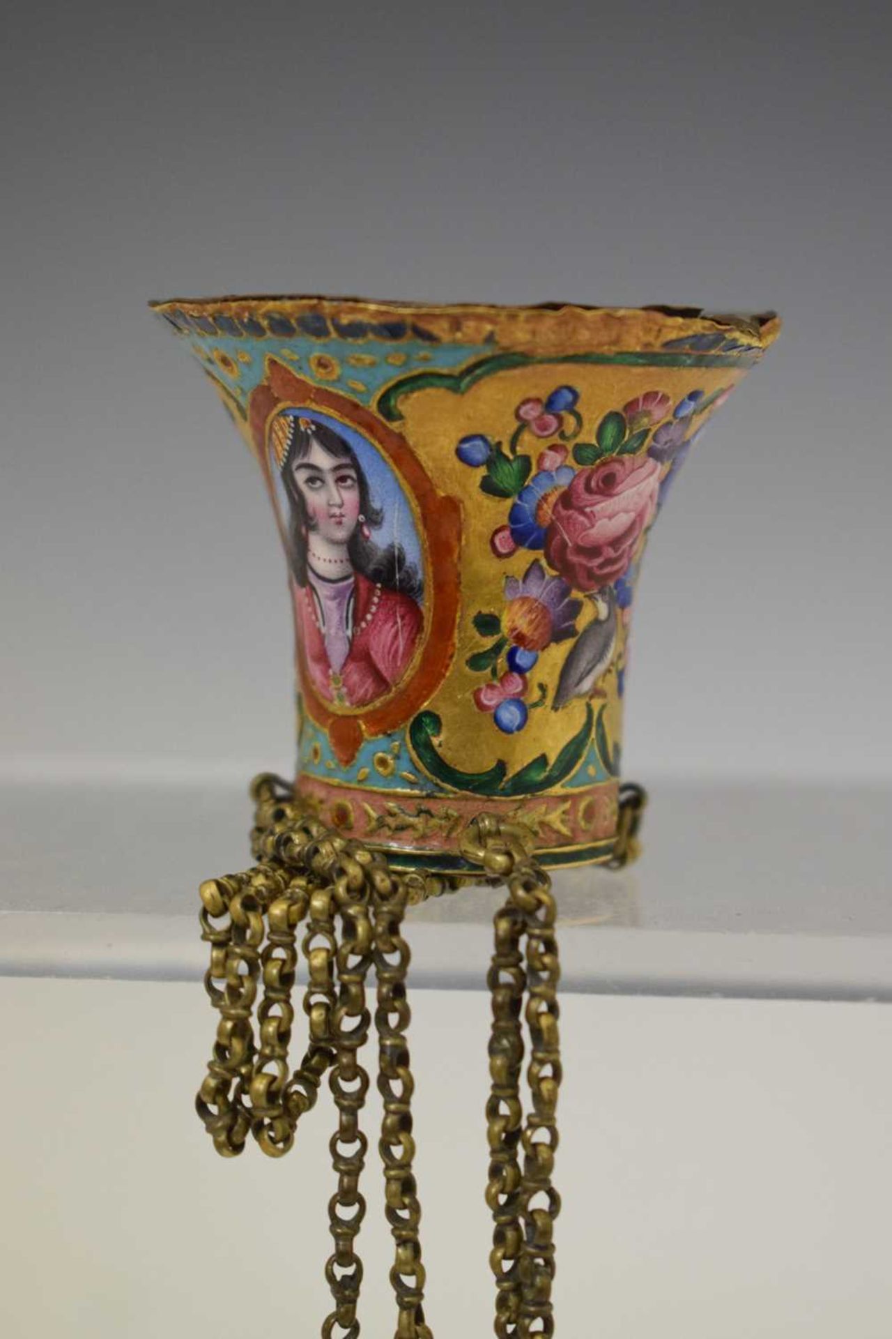 Persian enamel holder - Image 5 of 13