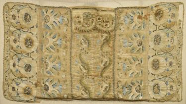 19th century Ottoman silk needlework panel