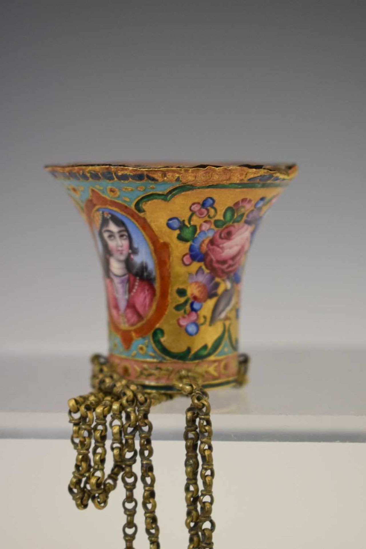 Persian enamel holder - Image 4 of 13