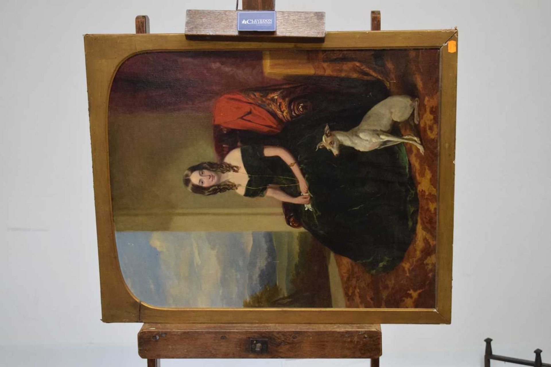 James Curnock, Snr. (1812-1870) – Oil on canvas - Elizabeth Plummer with dog - Image 2 of 23