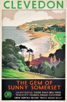 After Leonard Cusden - Colour lithograph GWR tourism poster - Clevedon, The Gem of Sunny Somerset