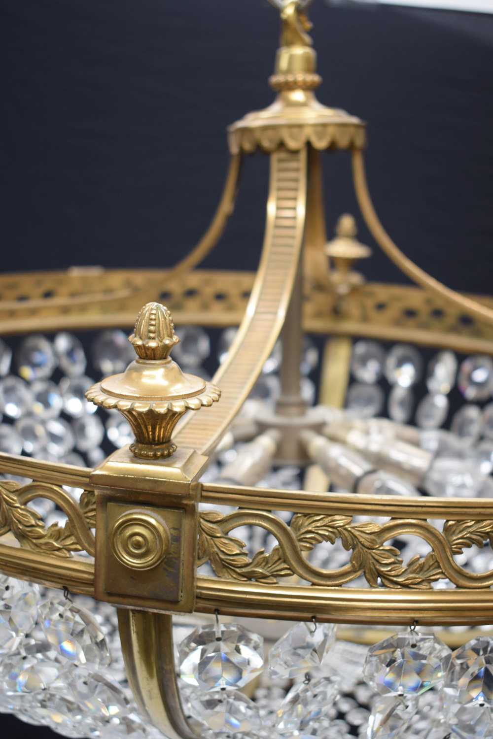 Twentieth century gilt-metal and glass basket chandelier - Image 2 of 8