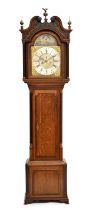 George III oak and mahogany-cased 8-day brass dial longcase clock, Seddon and Moss, Frodsham