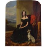 James Curnock, Snr. (1812-1870) – Oil on canvas - Elizabeth Plummer with dog