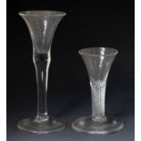 18th century wine or cordial glass and air twist glass (2)