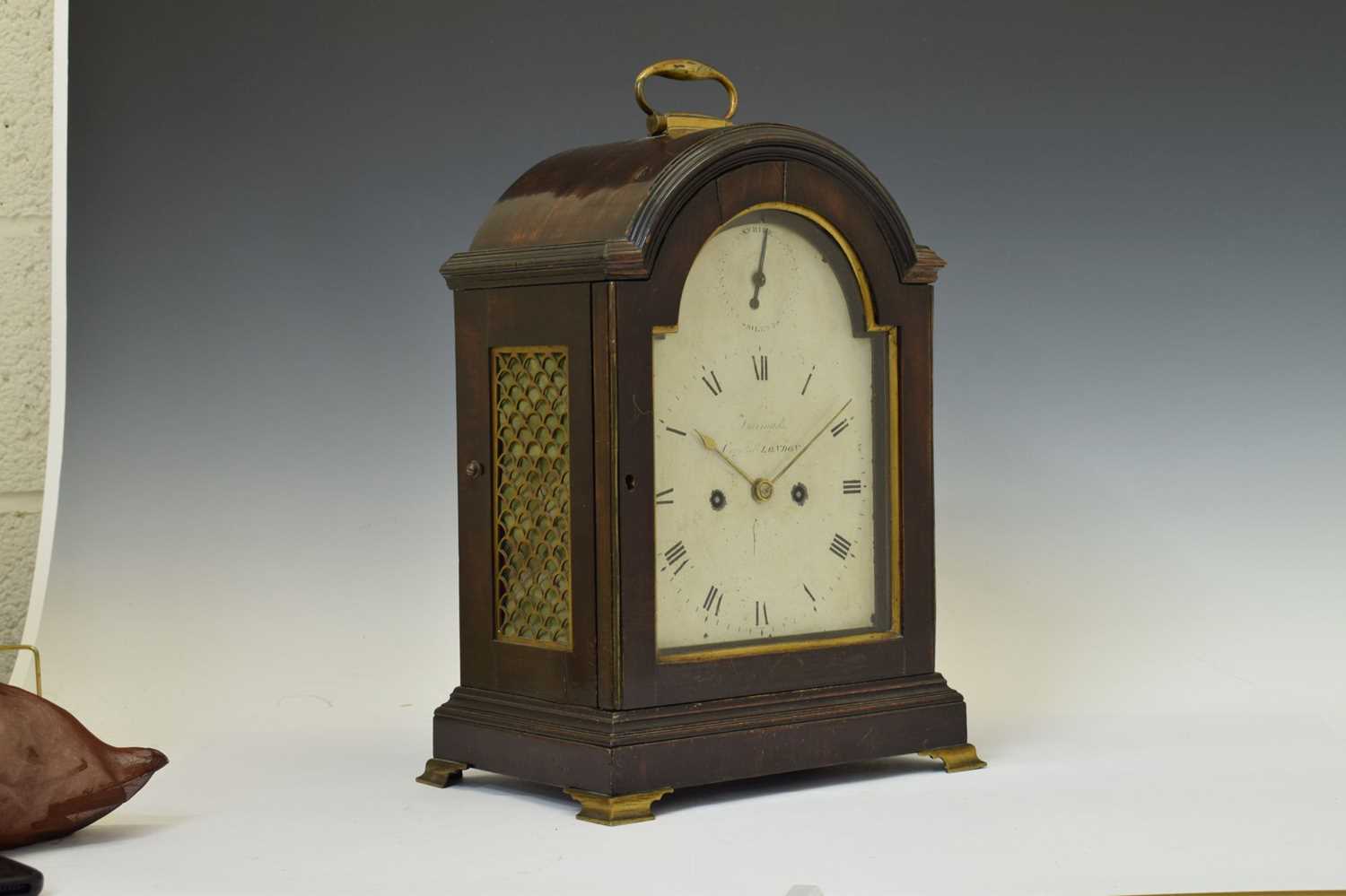 Early 19th century mahogany twin fusée bracket clock with pull repeat, Barrauds, Cornhill No. 563 - Image 16 of 16