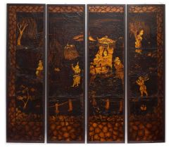 Four framed Chinoiserie panels