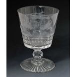Early 19th century engraved glass rummer