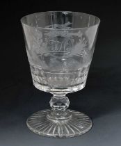 Early 19th century engraved glass rummer