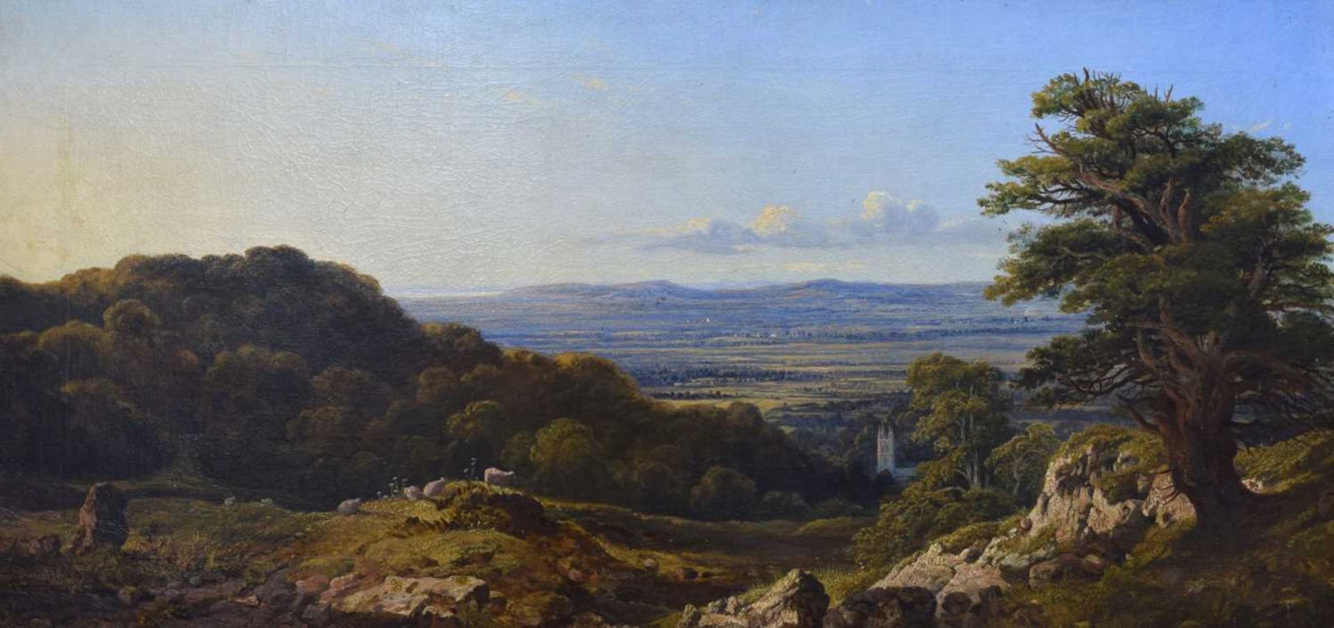 Henry Hewitt (1818-1875) – Oil on canvas - Vale of Nailsea with Backwell Church