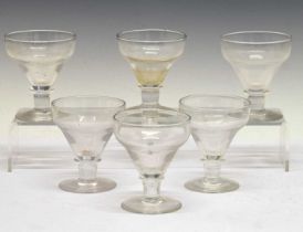 Set of six 18th century wine glasses