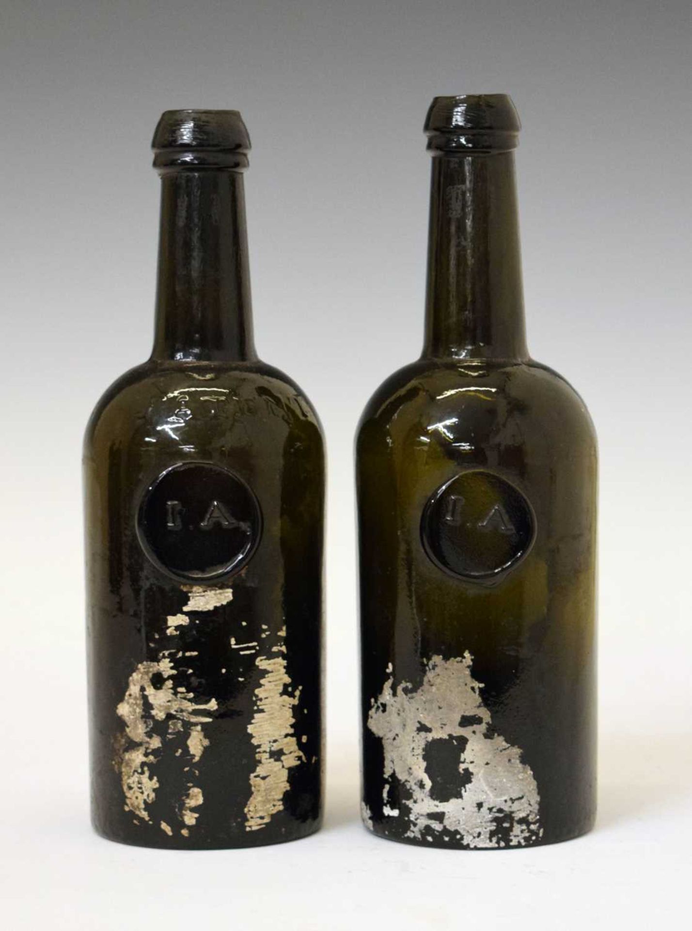 Two early 19th century dark green glass Utility bottles - Image 7 of 18