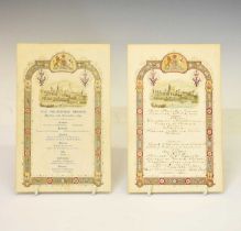 Two late Victorian Windsor Castle menu cards