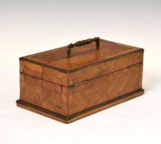 Early 19th century kingwood and brass line-inlaid writing box