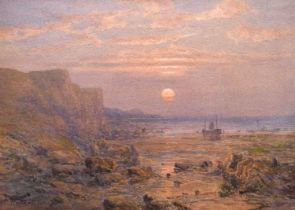 Charles Brooke Branwhite, (1851-1929) - Watercolour - Sunset scene