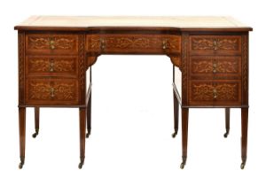 Edwards & Roberts inlaid mahogany desk