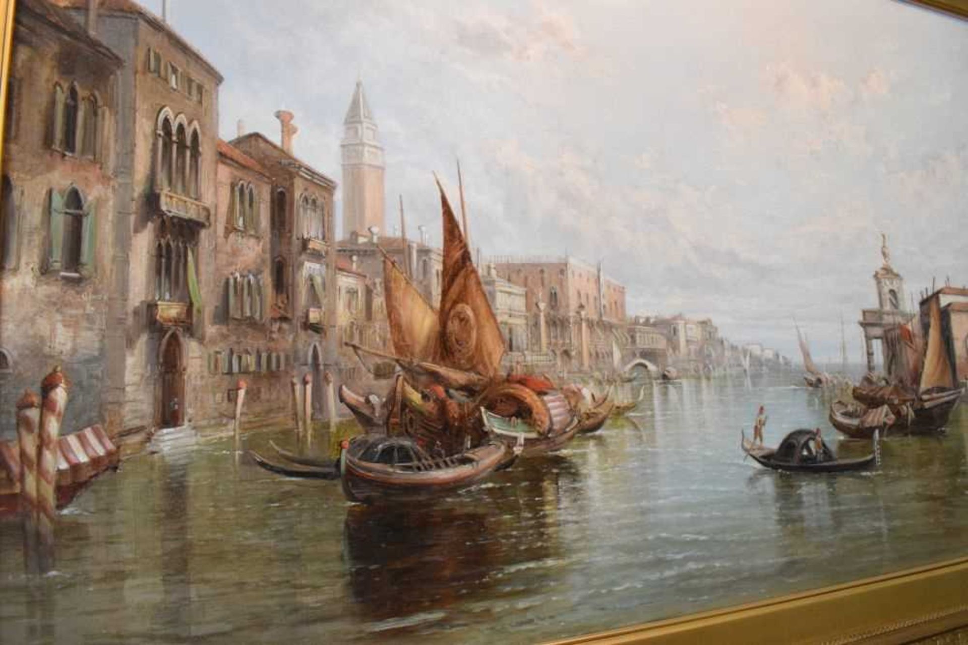 Alfred Pollentine (1836-1890) - Oil on canvas - The Grand Canal, Venice - Image 7 of 8