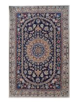 Central Persian part silk Nain rug