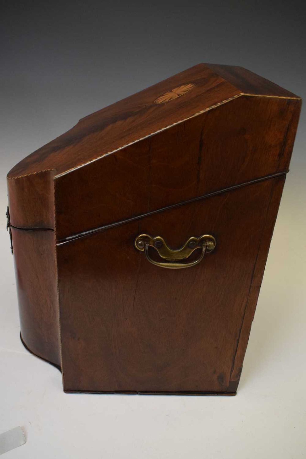 George III mahogany serpentine front cutlery box - Image 8 of 18