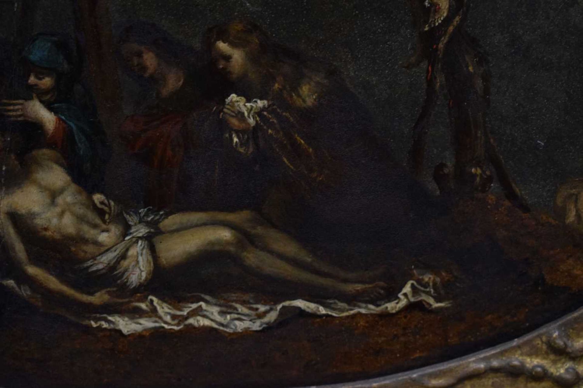Florentine School, 17th century - Oil on slate – Christ mourned by the three Marys - Image 7 of 17