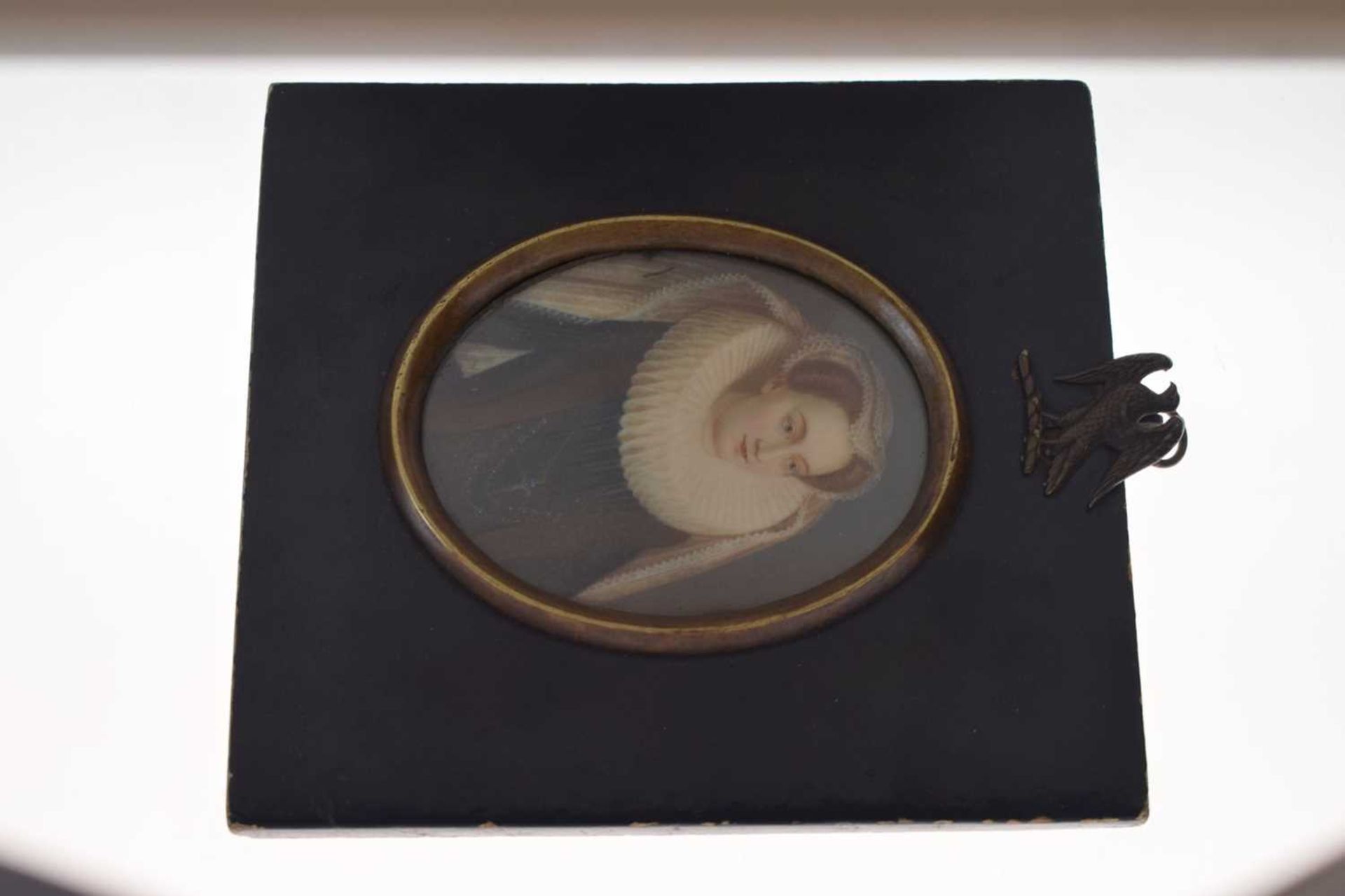 19th century oval portrait miniature of Mary Stuart - Image 12 of 12