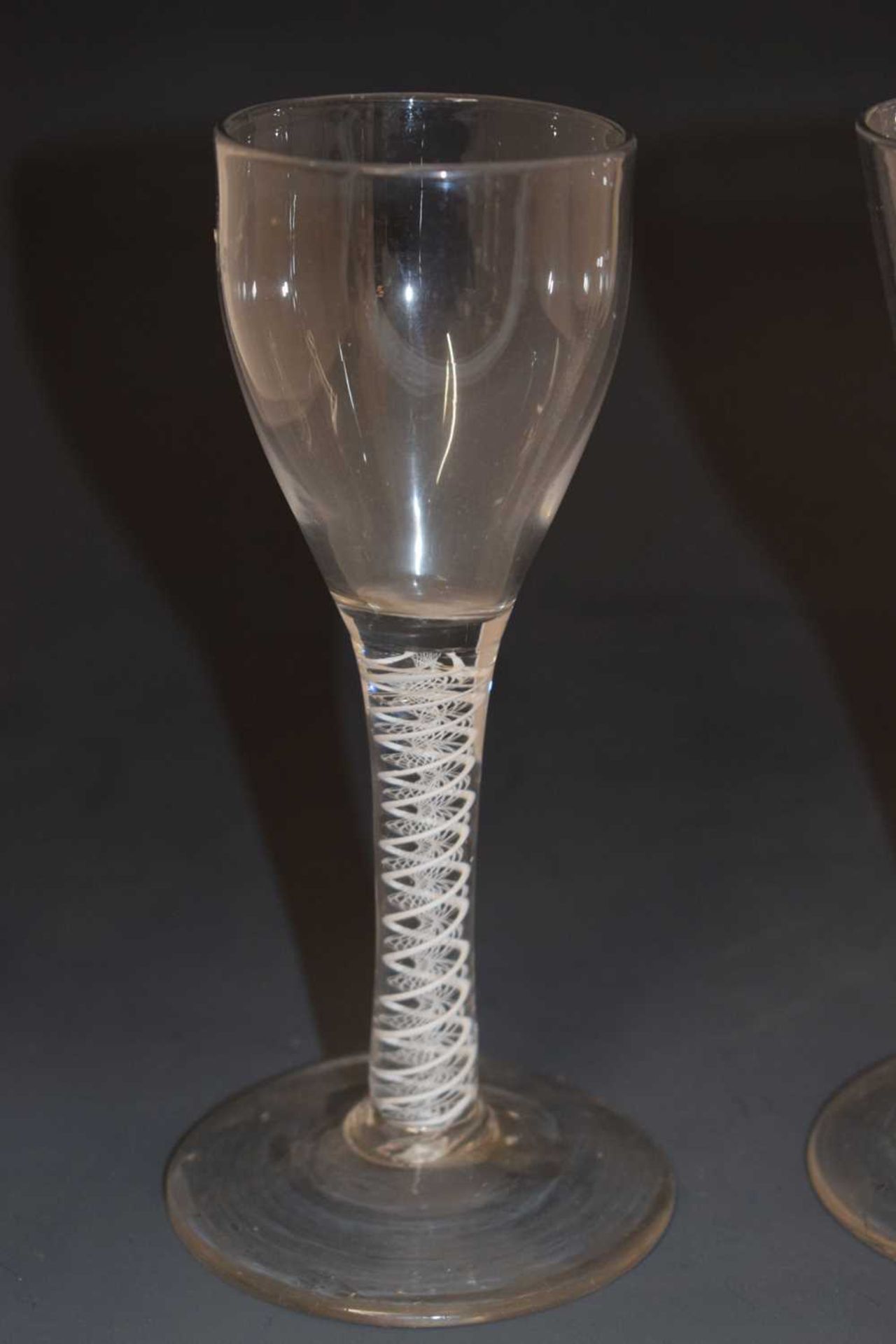 Two similar opaque twist stem wine or cordial glasses - Image 2 of 10
