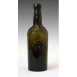 Cornish Interest - Second quarter 19th century olive-green glass seal bottle, 'TRELASKE'