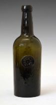 Cornish Interest - Second quarter 19th century olive-green glass seal bottle, 'TRELASKE'