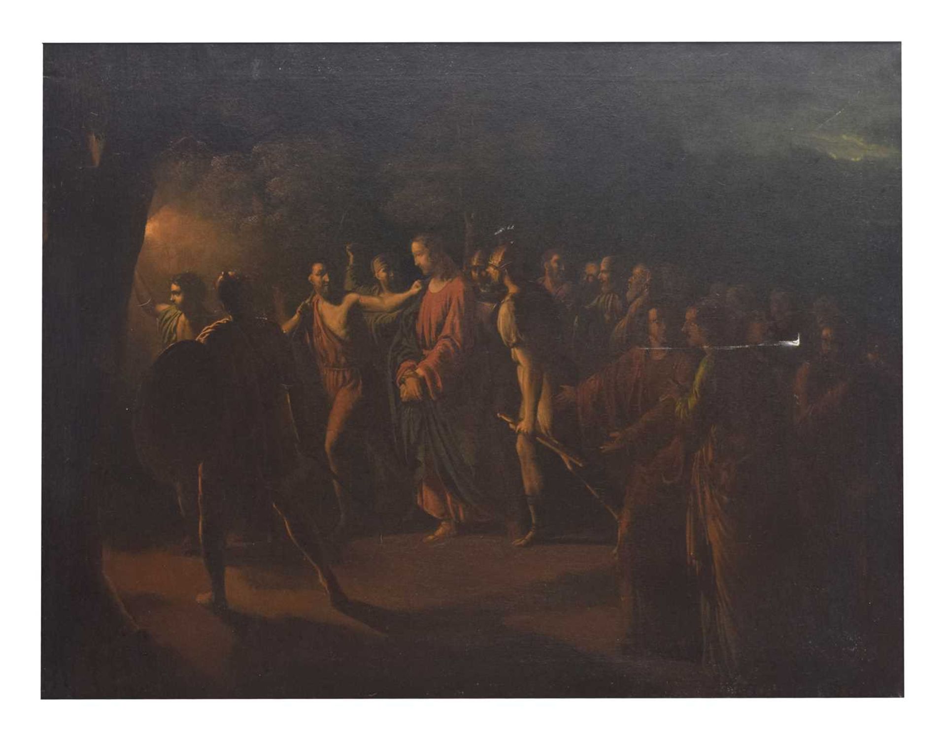 18th century Continental School - Oil on canvas - The Betrayal of Christ - Image 10 of 11