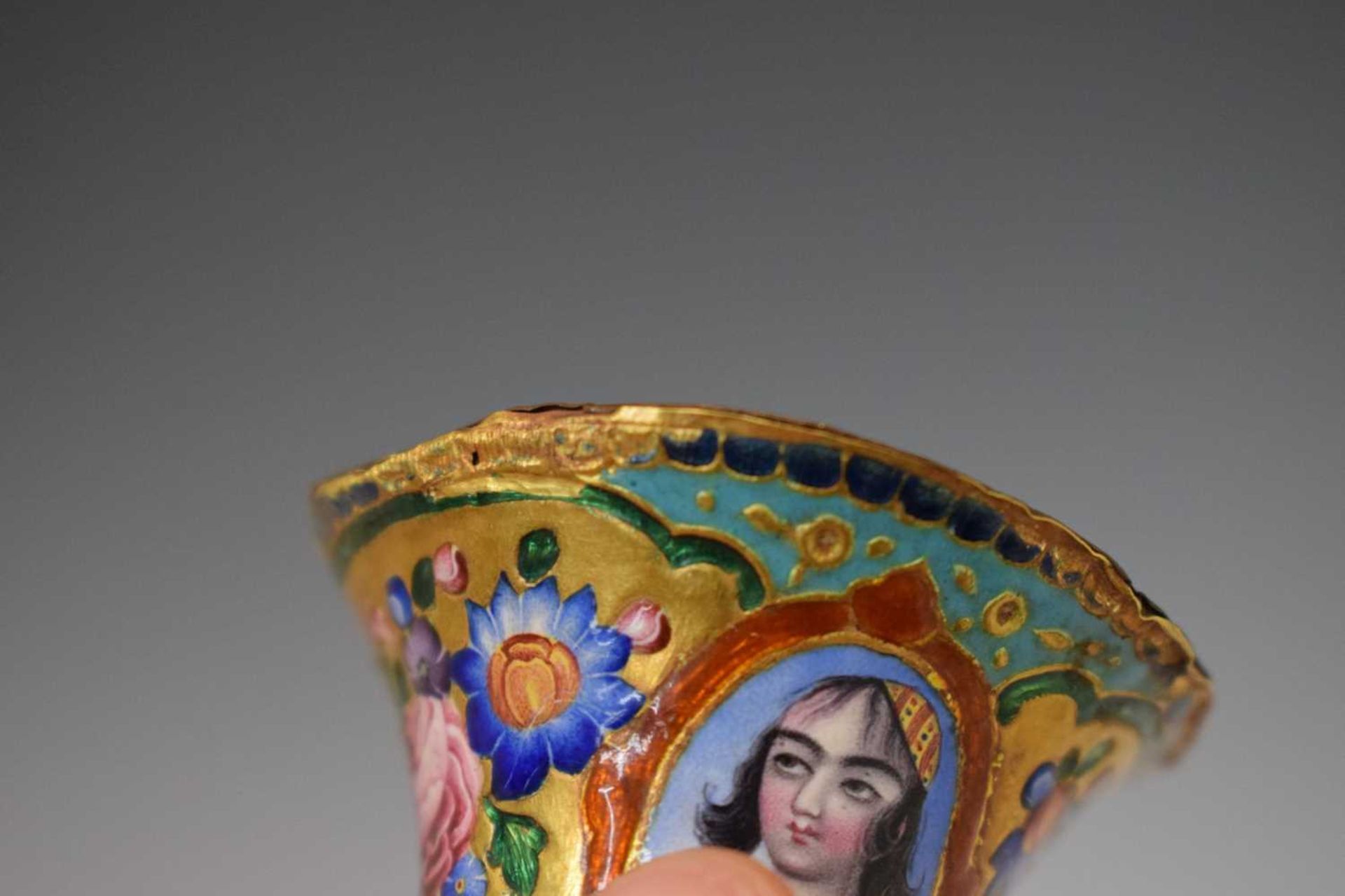 Persian enamel holder - Image 9 of 13