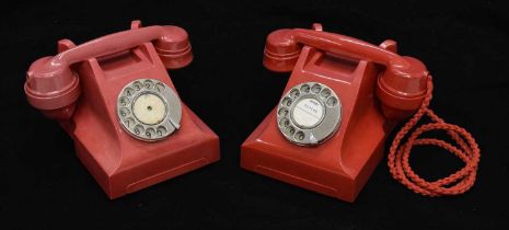 Two Bakelite Series 300 telephones