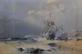 Samuel Phillips Jackson (1830-1904) – Boat beached in a storm