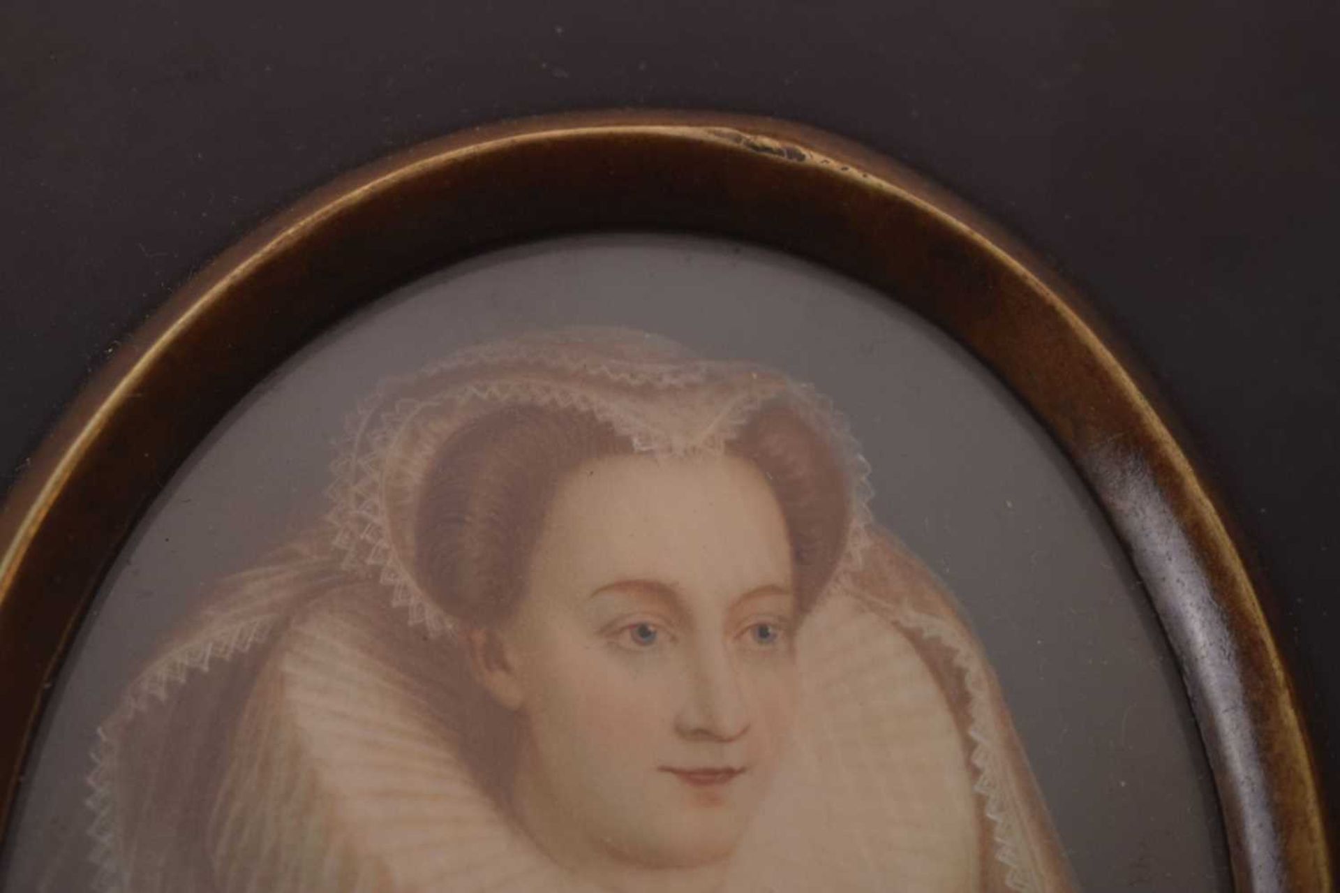 19th century oval portrait miniature of Mary Stuart - Image 3 of 12