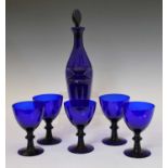 Collection of ‘Bristol’ blue glass