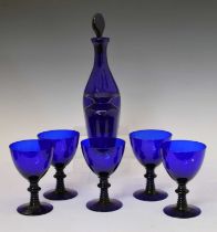 Collection of ‘Bristol’ blue glass