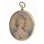 19th century oval portrait miniature of a lady