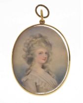 19th century oval portrait miniature of a lady