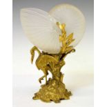 19th century French gilt bronze and glass table centrepiece