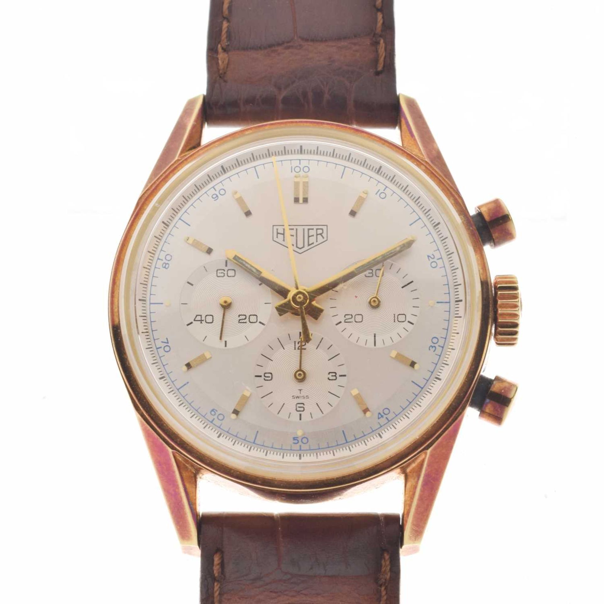 Heuer Carrera - Gentleman's chronograph 18K cased limited edition wristwatch