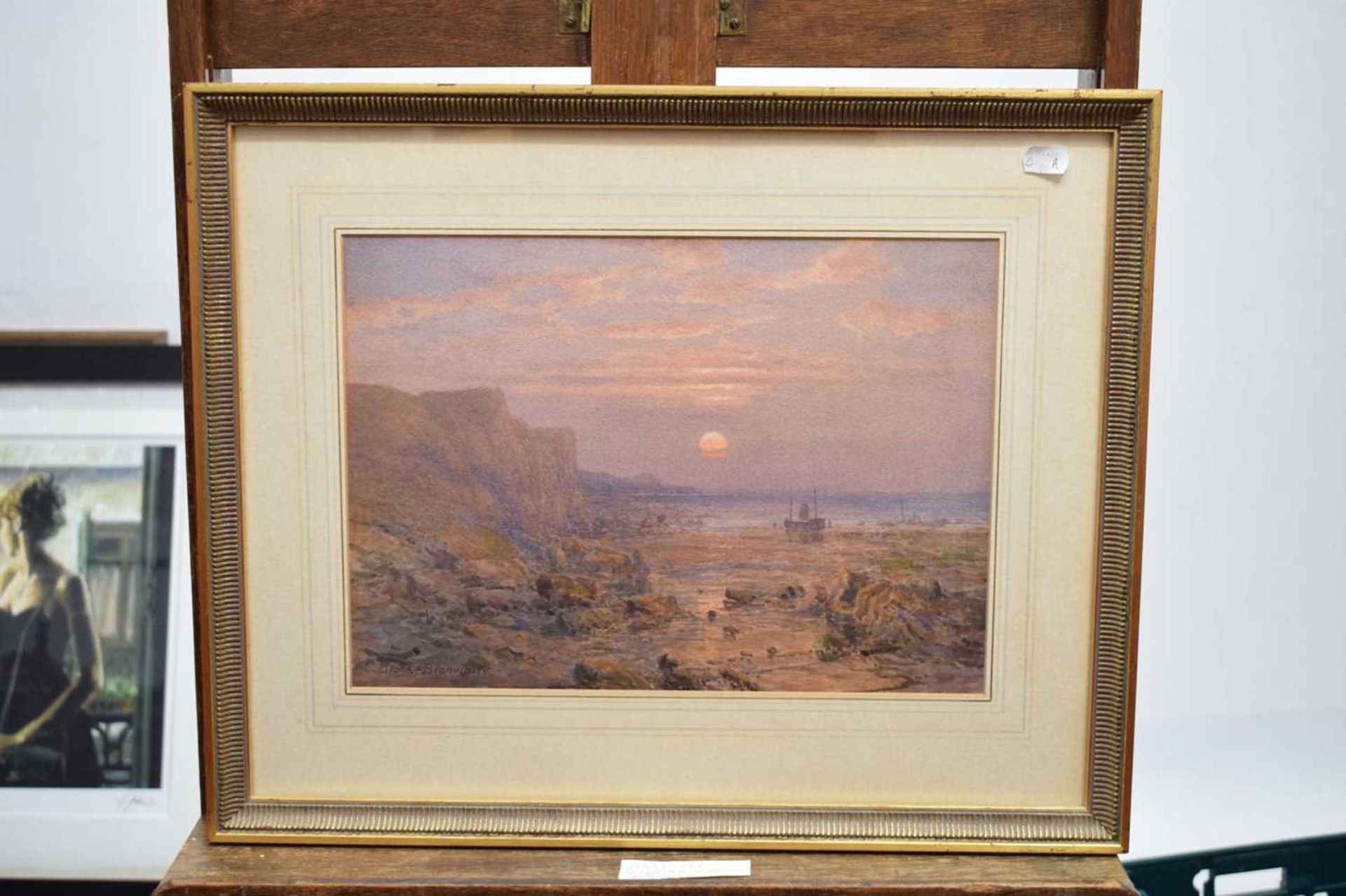 Charles Brooke Branwhite, (1851-1929) - Watercolour - Sunset scene - Image 2 of 11
