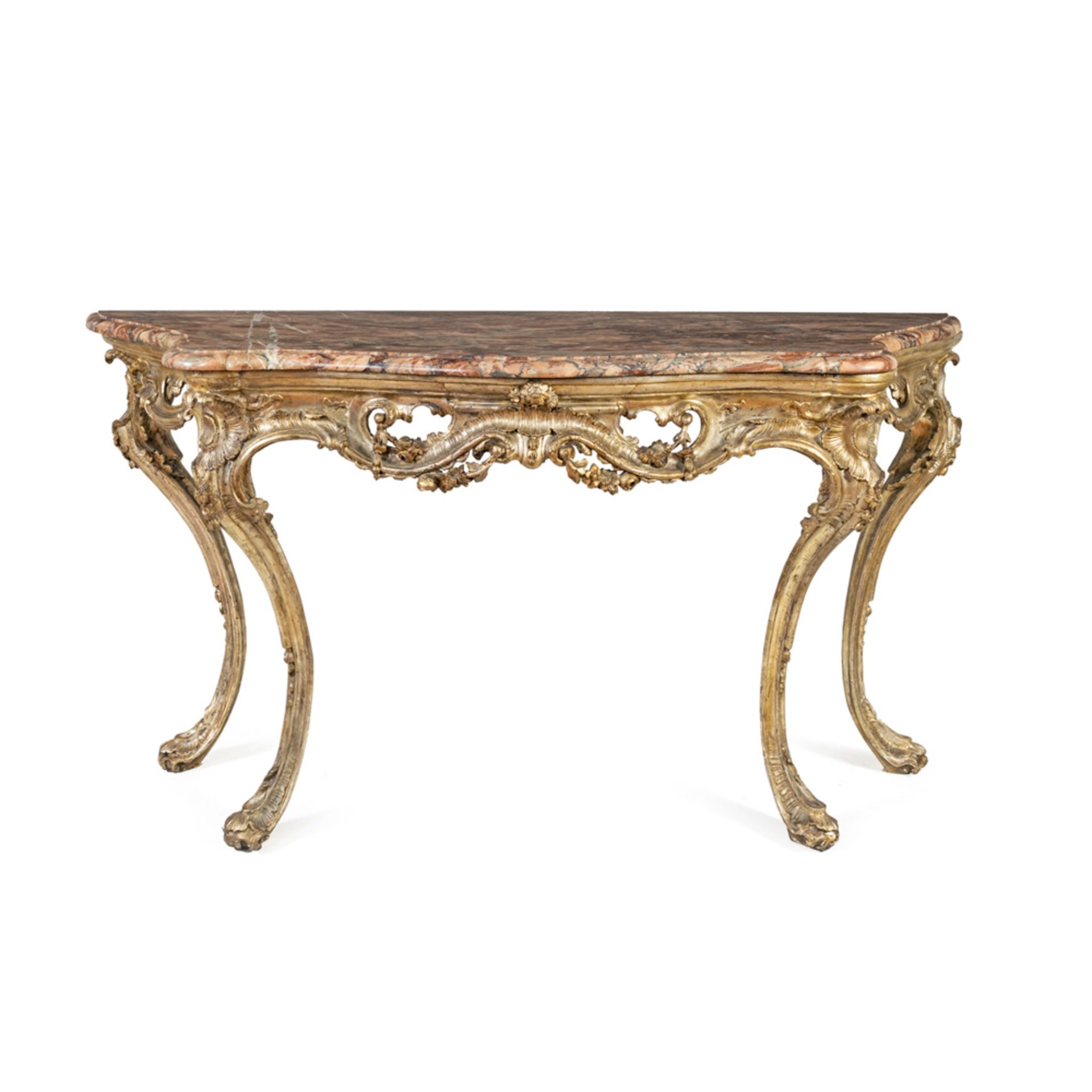Carved and gilded wood console