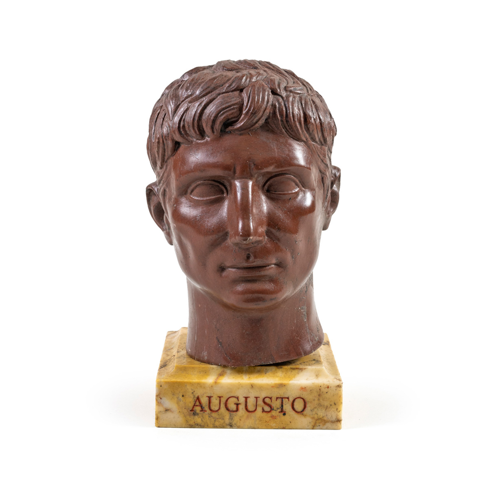 Antique red marble head