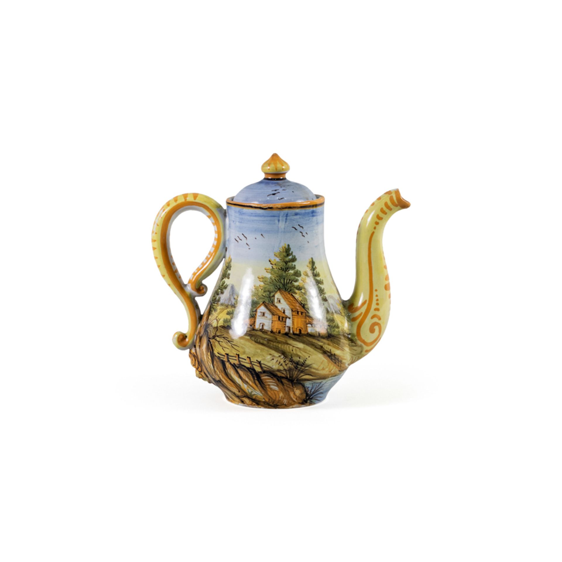 Castelli majolica coffee pot