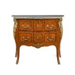 Louis XIV style commode in different woods