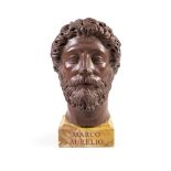 Antique red marble head