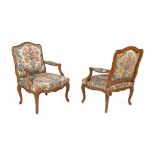 Pair of Louis XV style armchairs