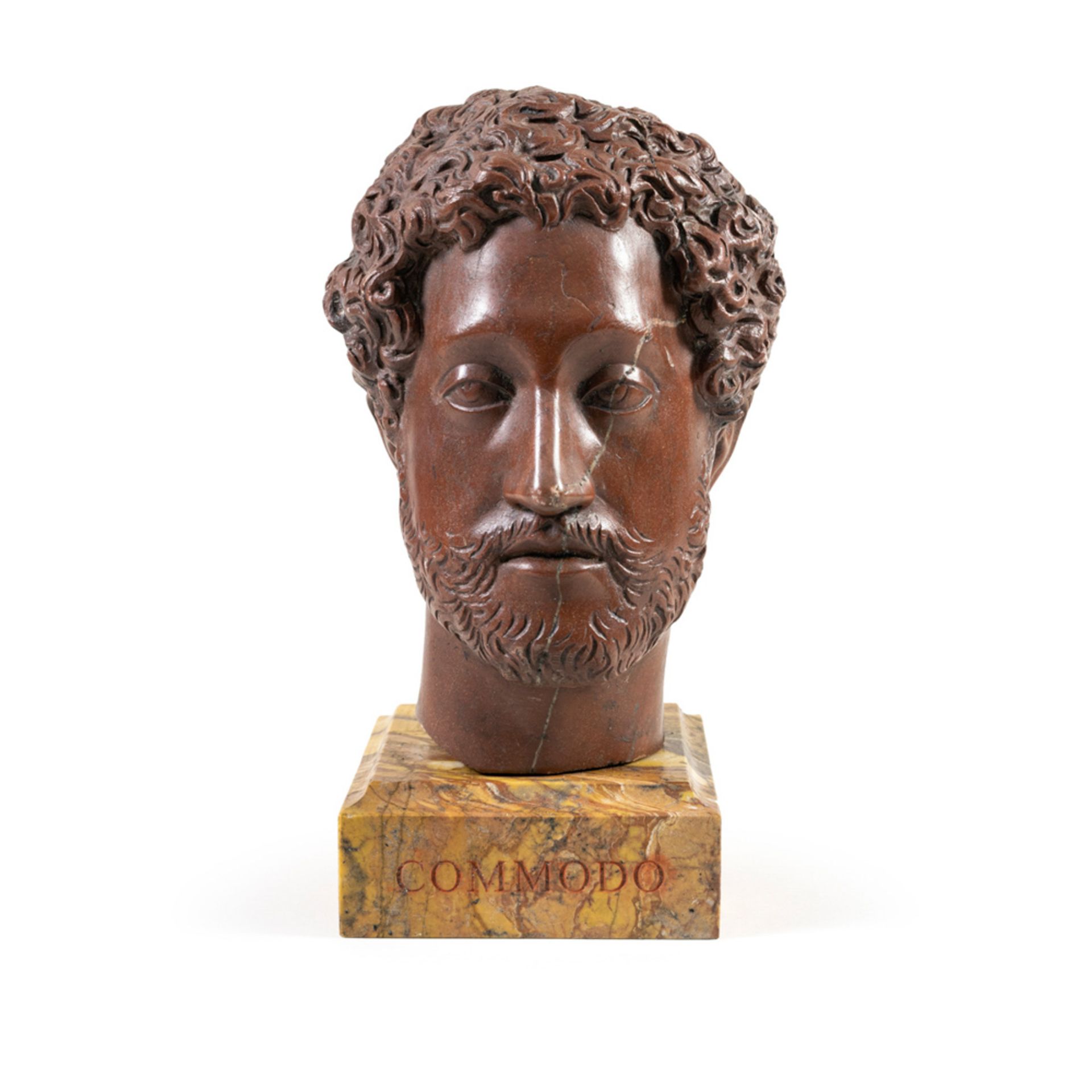 Antique red marble head