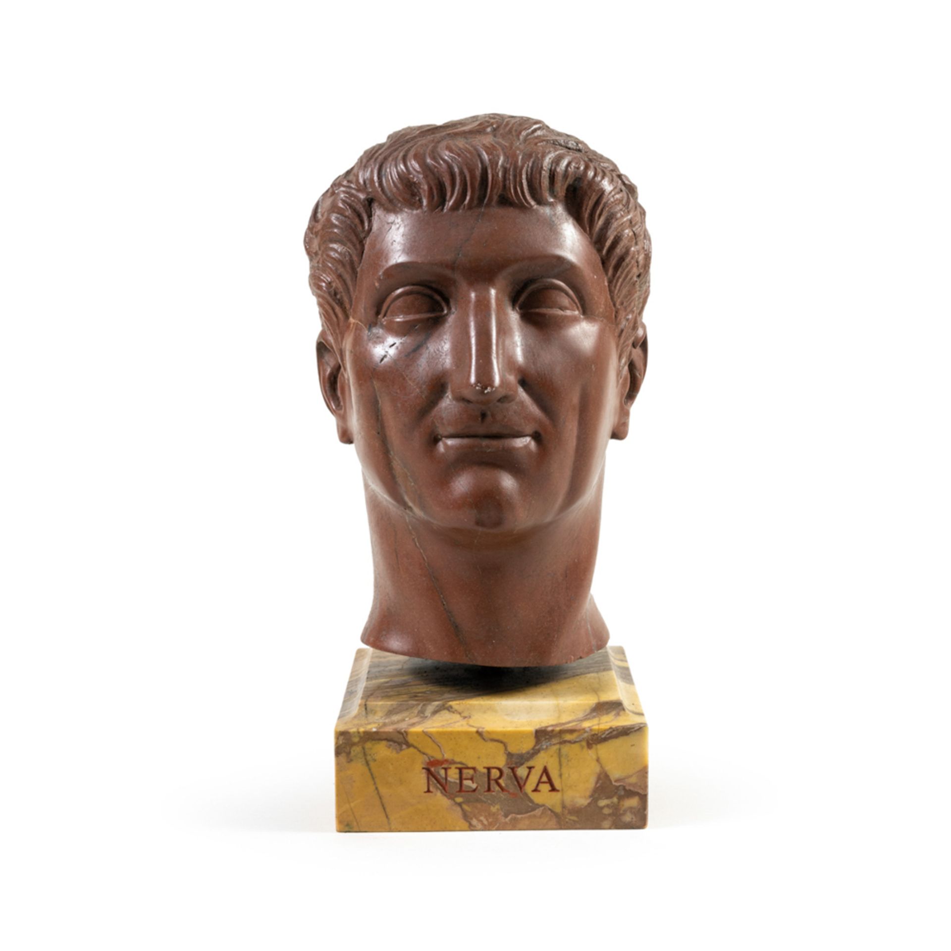 Antique red marble head